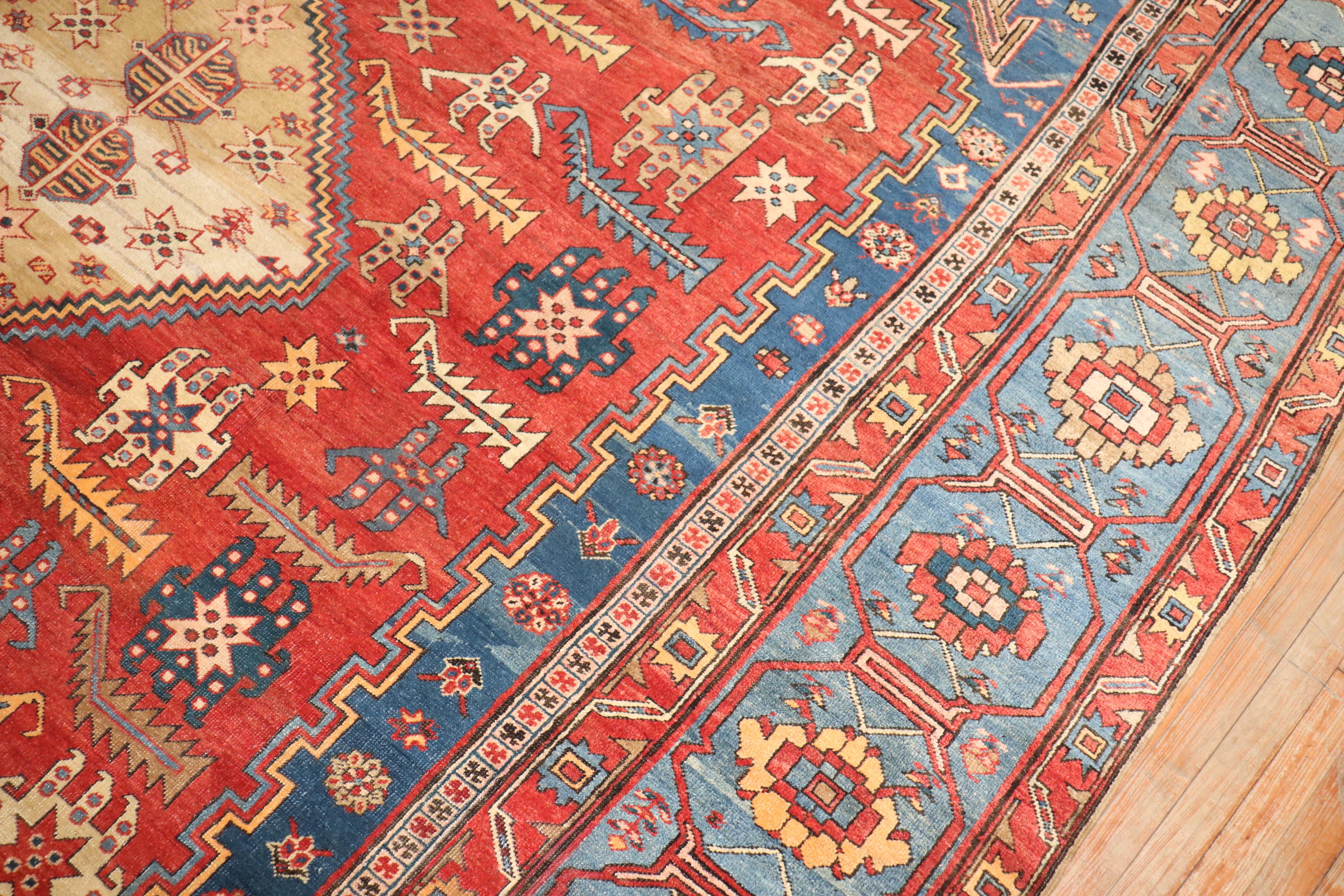Antique Oversize Tribal Persian Bakshaish Rug For Sale 2
