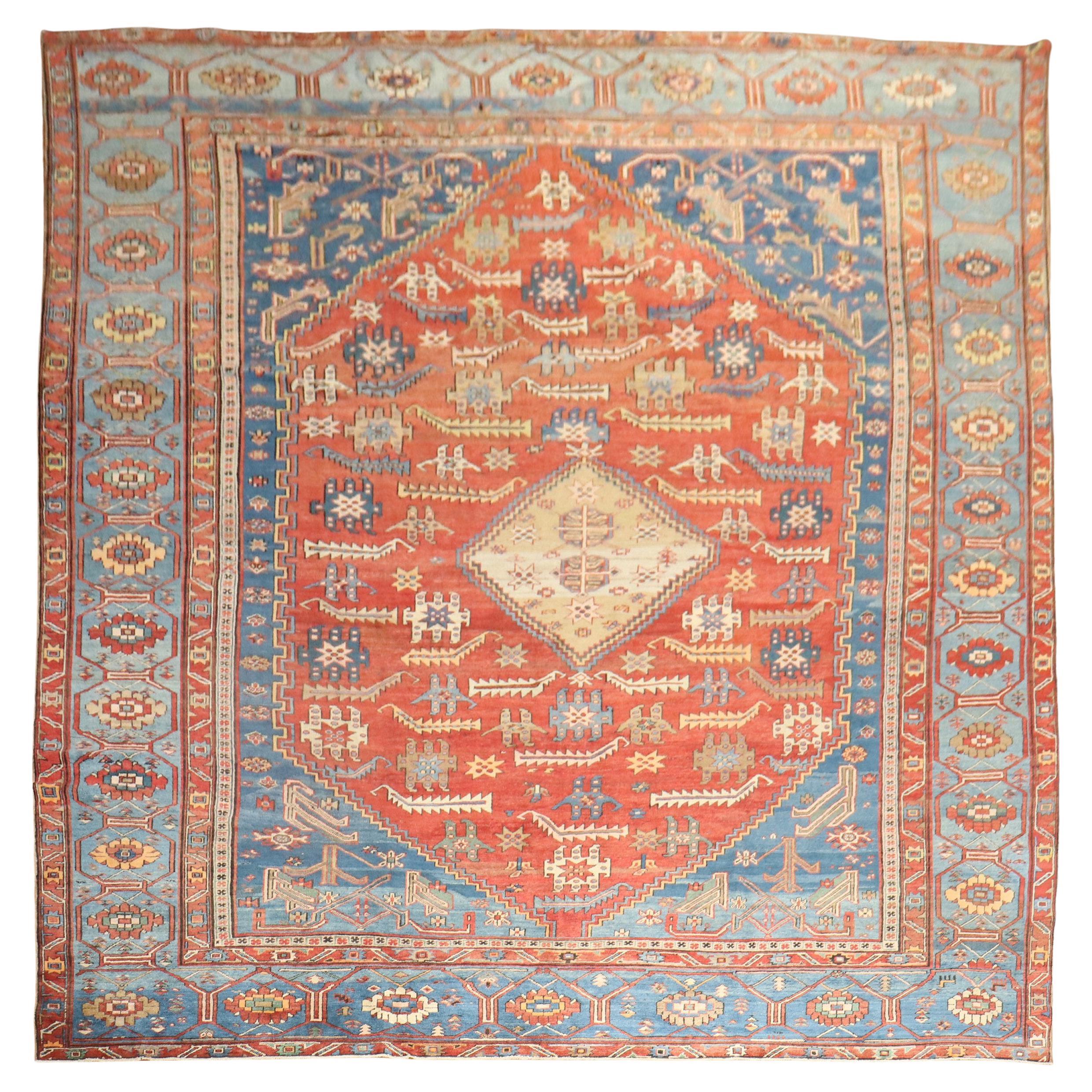 Antique Oversize Tribal Persian Bakshaish Rug For Sale