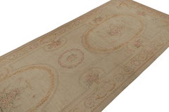 Antique Oversized Aubusson Flatweave Runner in Taupe