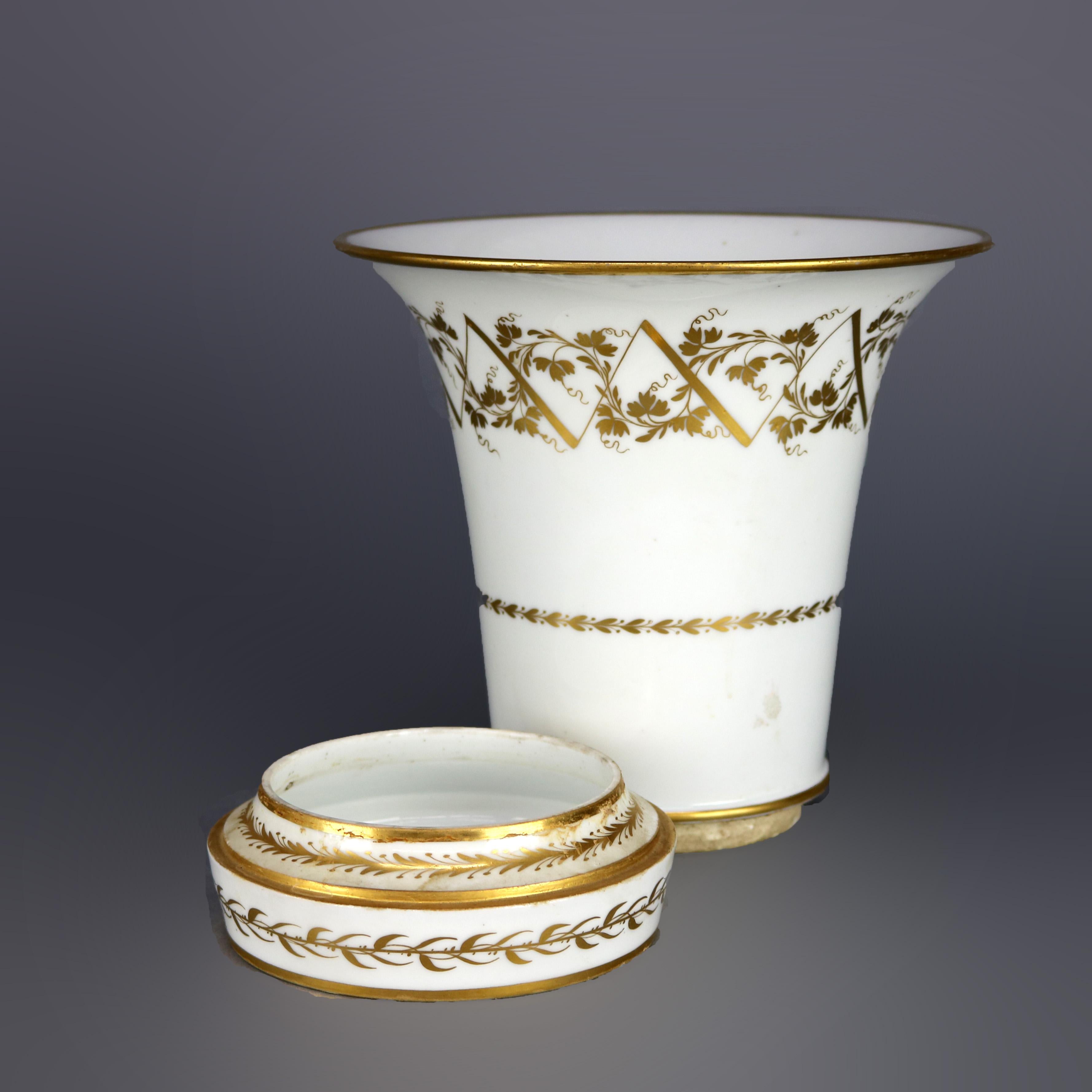 Austrian Antique Large Neoclassical Royal Vienna Porcelain 3 Piece Garniture Set, c 1890