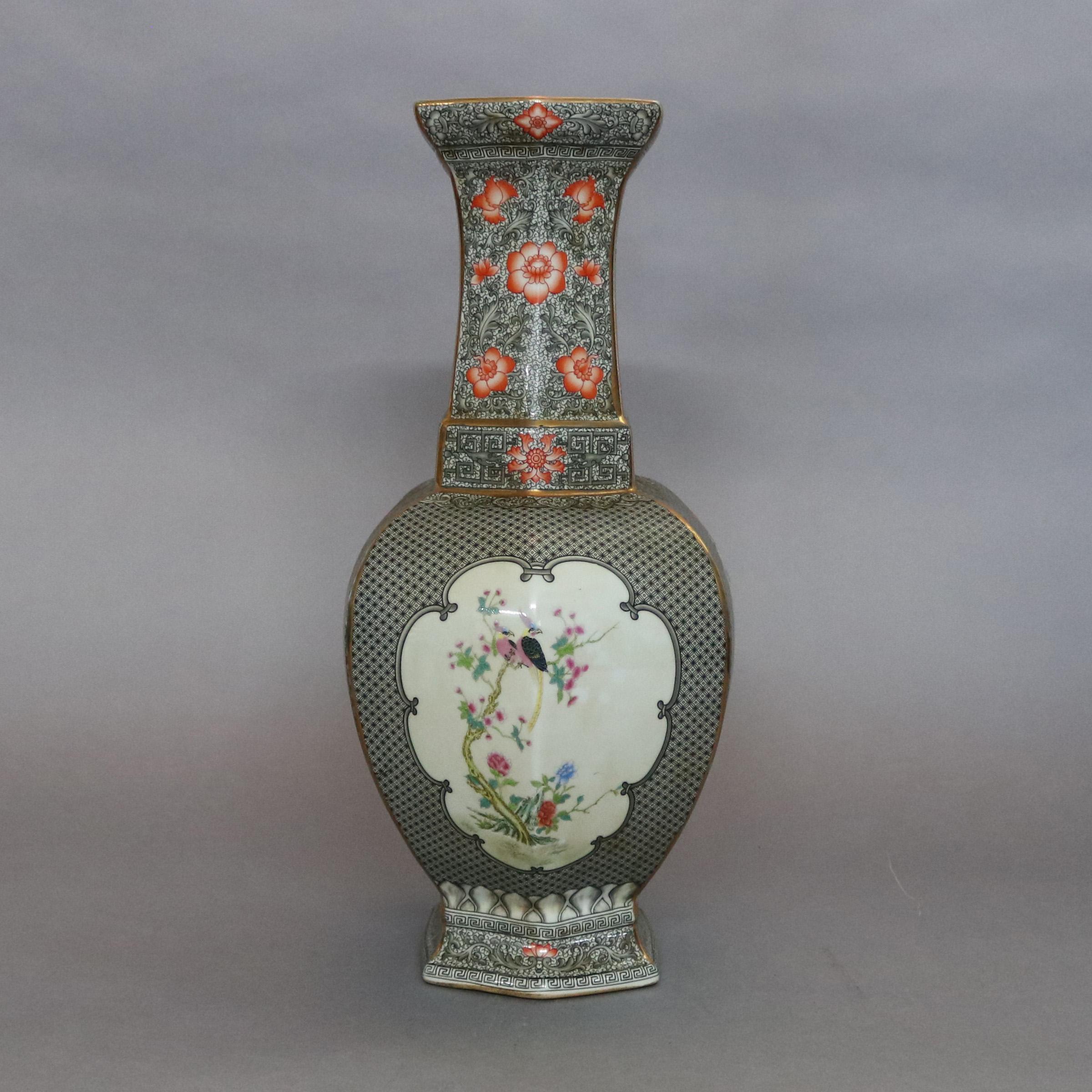 Antique Oversized Chinese Export Hand Painted Porcelain Vase, 19th Century 5
