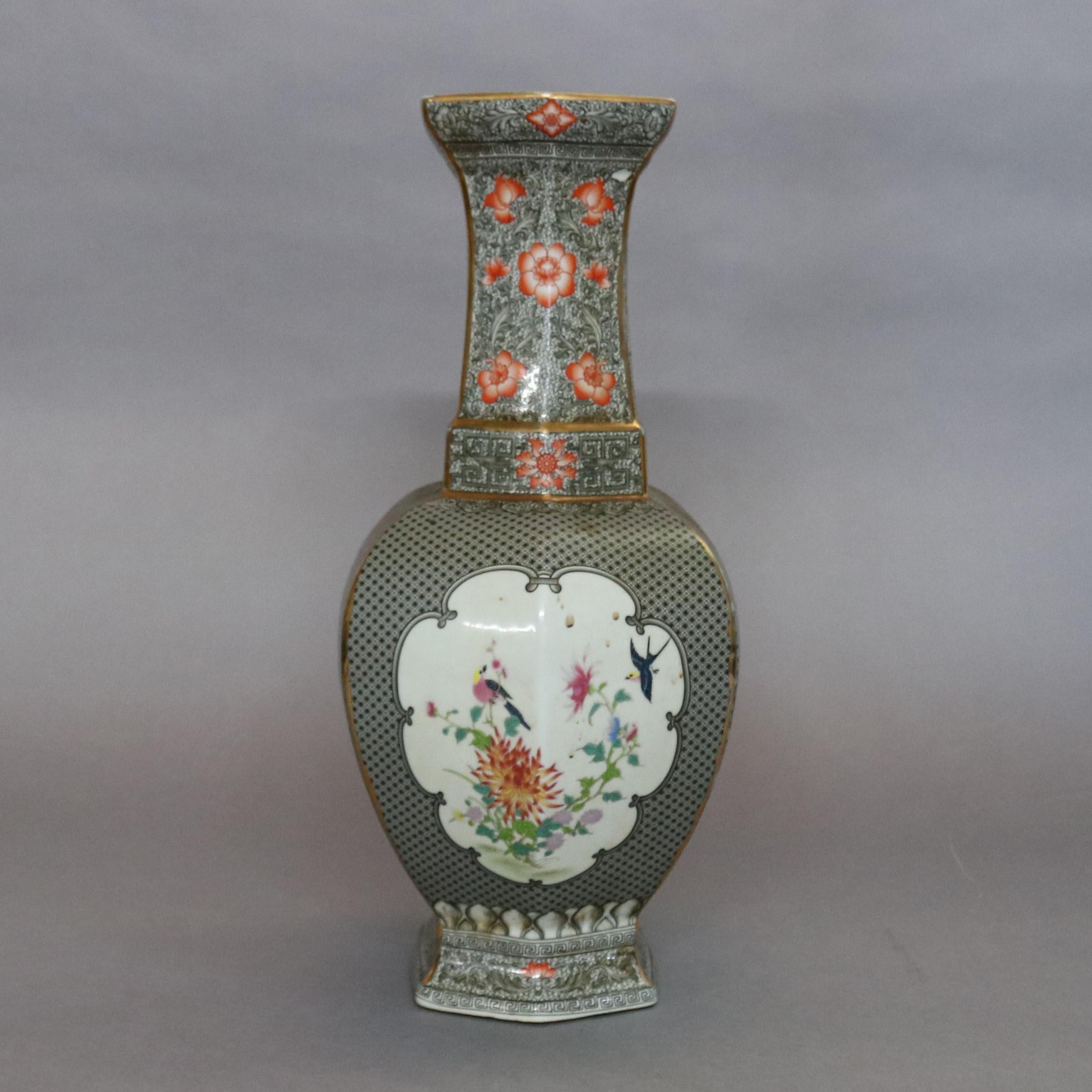 Antique Oversized Chinese Export Hand Painted Porcelain Vase, 19th Century 7
