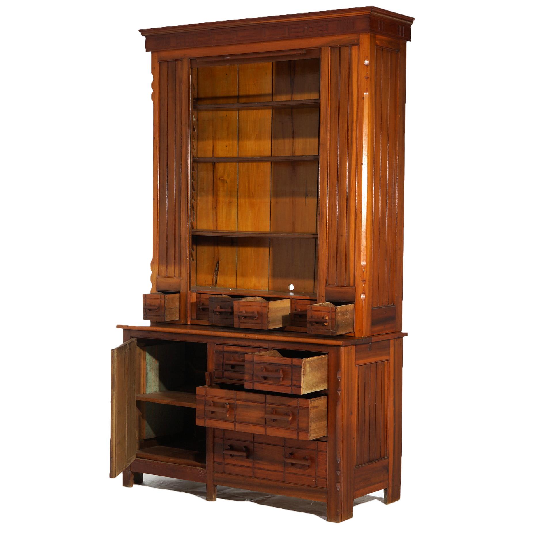 20th Century Antique Oversized Country Store Cabinet, C1900 For Sale