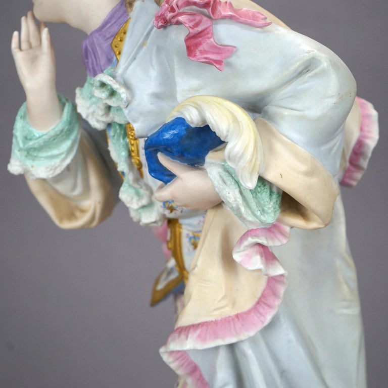 Antique Oversized English Chelsea Bisque Porcelain Figure of a Young Man, 19th C For Sale 4