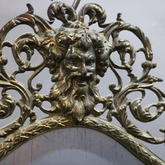 Antique Oversized Figural Bronze Baroque Mirrored Candle Wall Sconces circa 1890