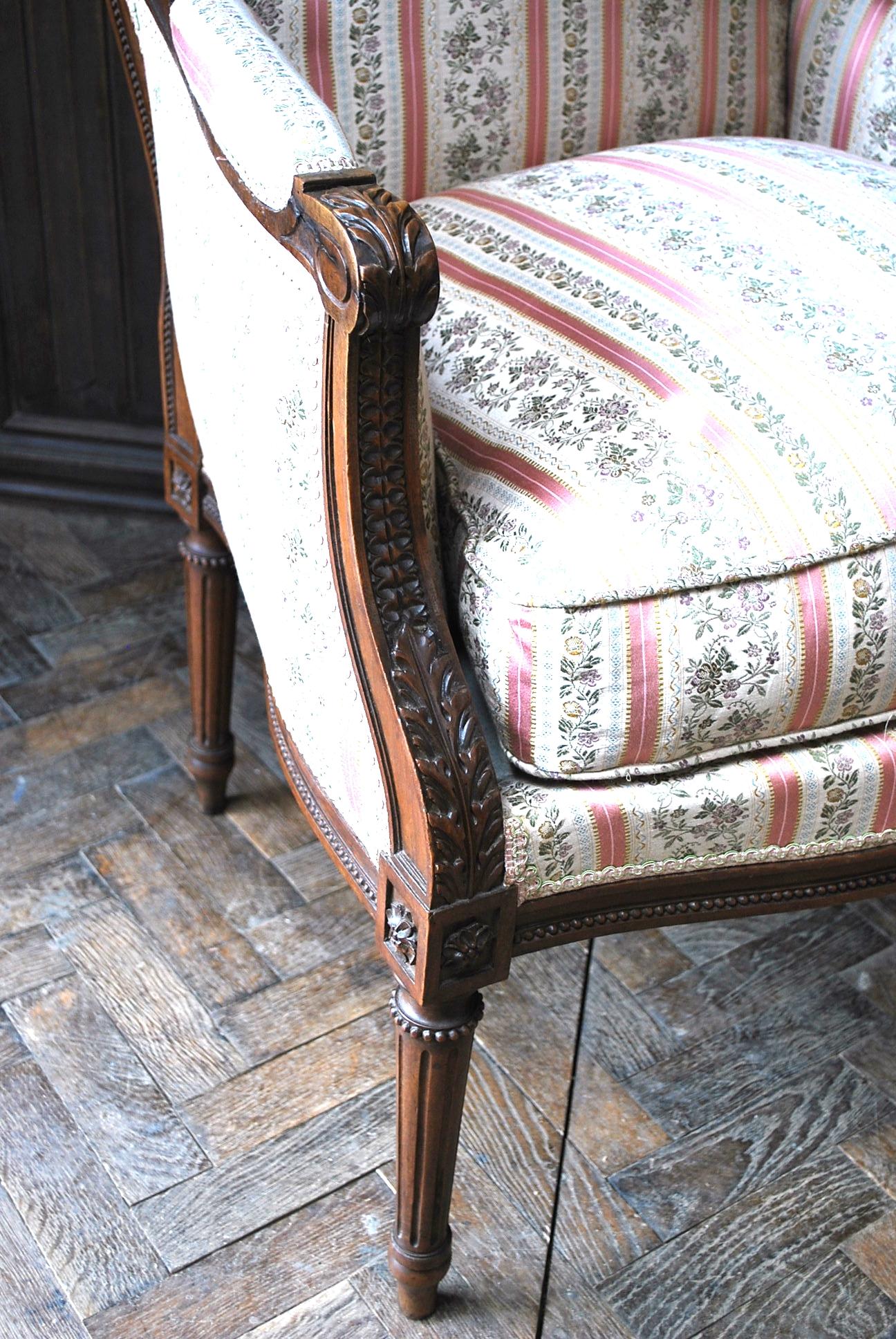 Neoclassical Revival Antique Oversized French Armchair For Sale