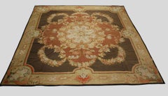 Antique Oversized French Aubusson Square Rug in Floral Medallion - Rug & Kilim