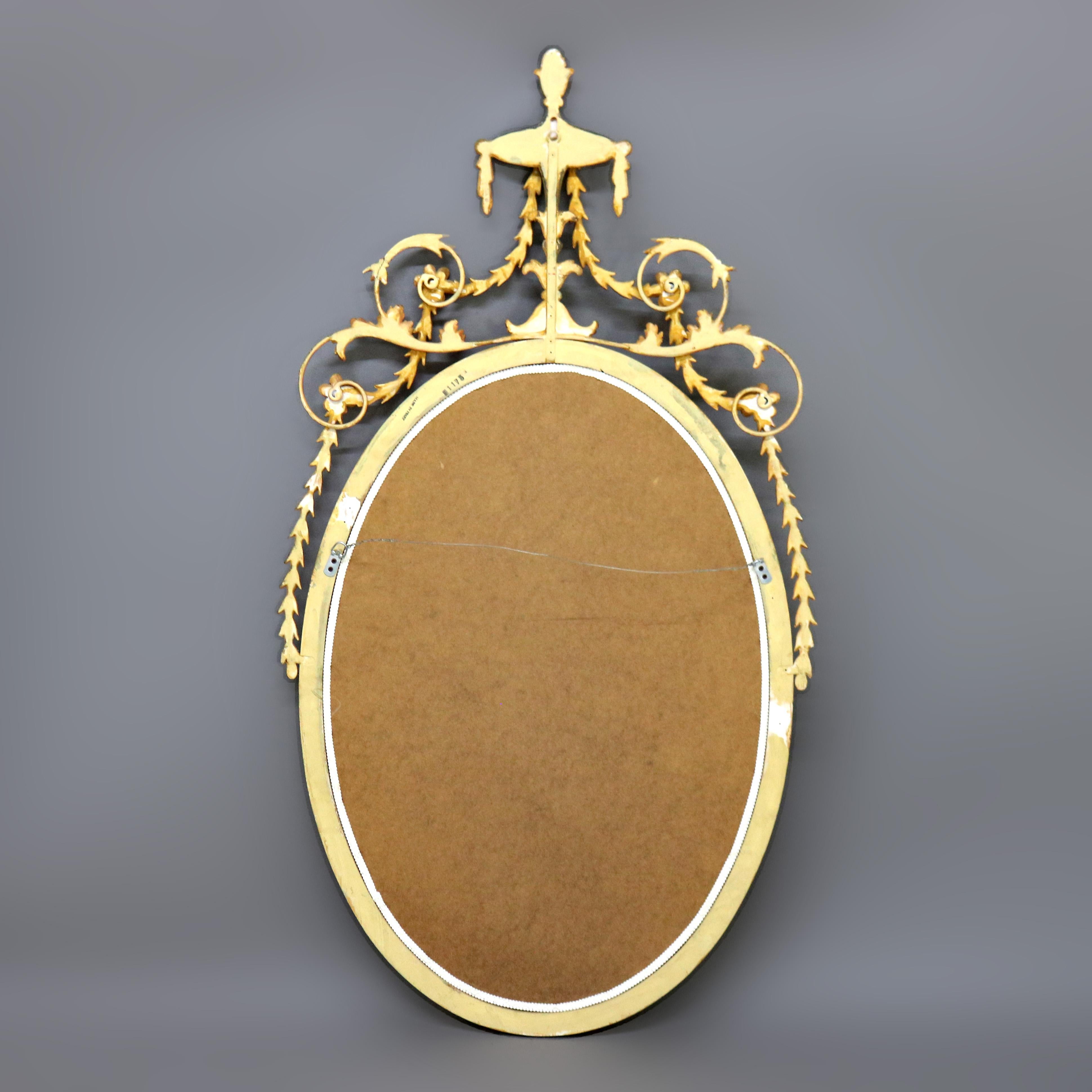 Antique Oversized French Giltwood Wall Mirror with Silver Embellishments For Sale 2