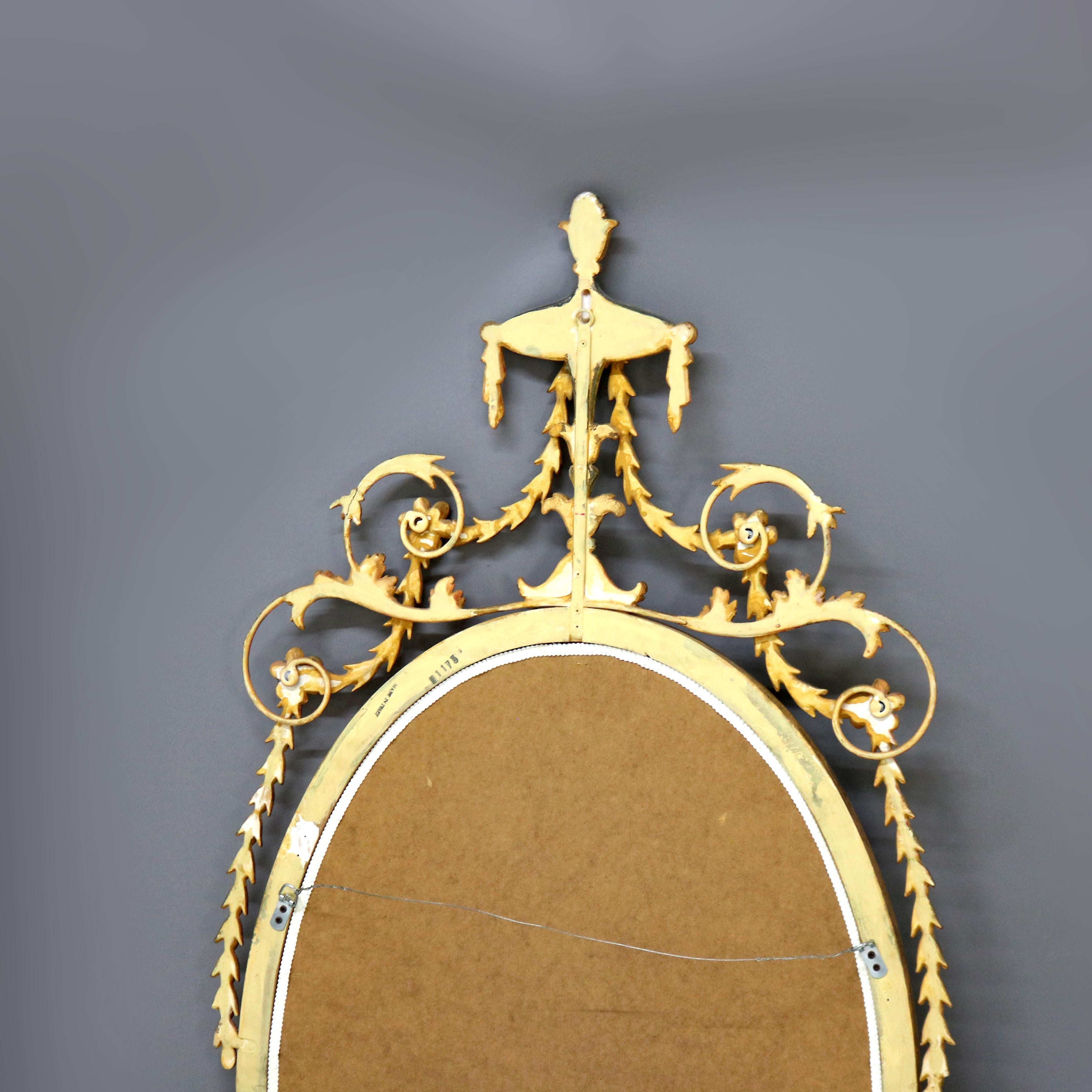 Antique Oversized French Giltwood Wall Mirror with Silver Embellishments For Sale 3