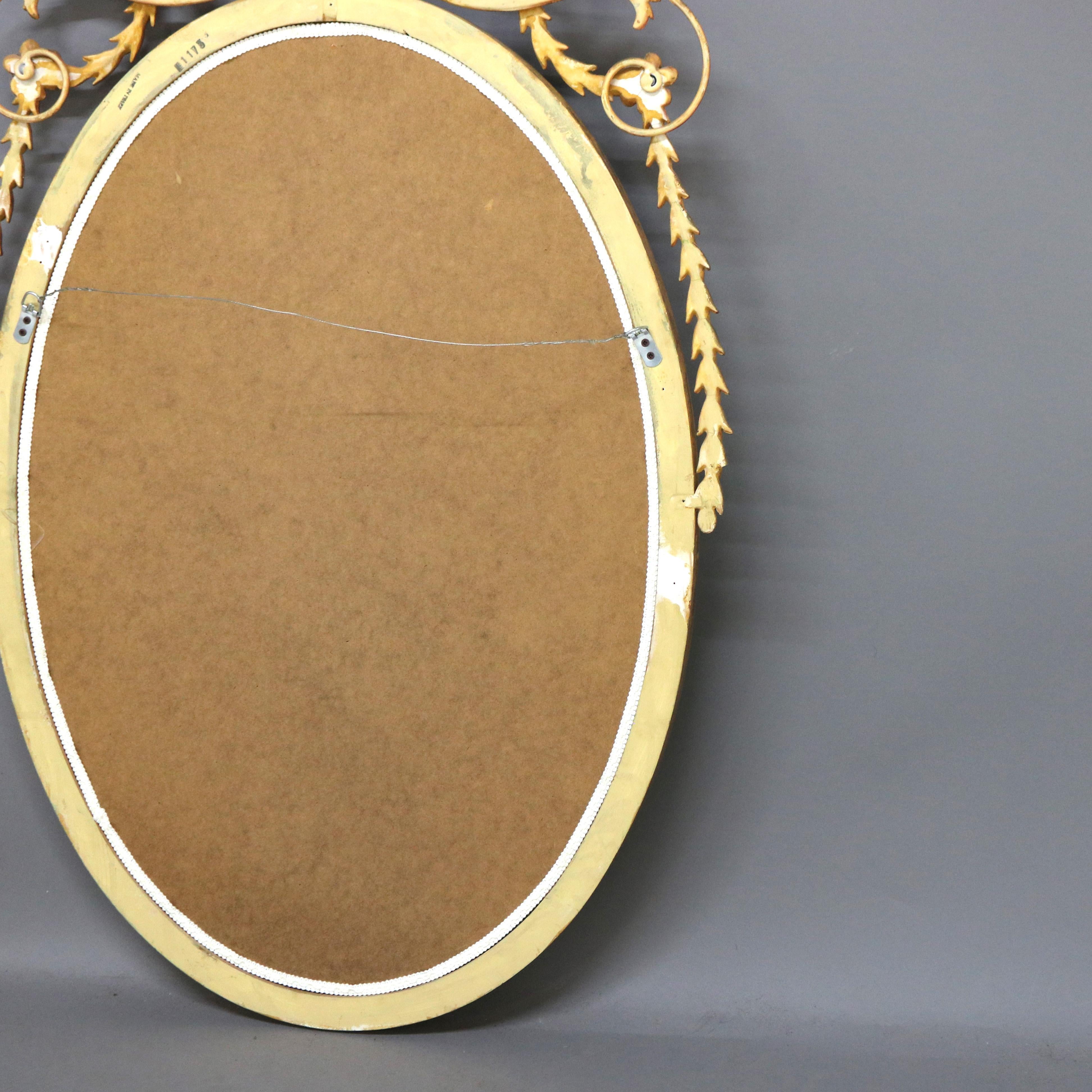 Antique Oversized French Giltwood Wall Mirror with Silver Embellishments For Sale 4