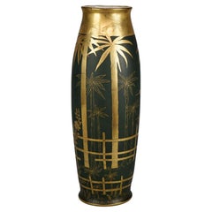 Antike übergroße französische Chinoiserie-Vase aus Limoges-Porzellan, um 1890