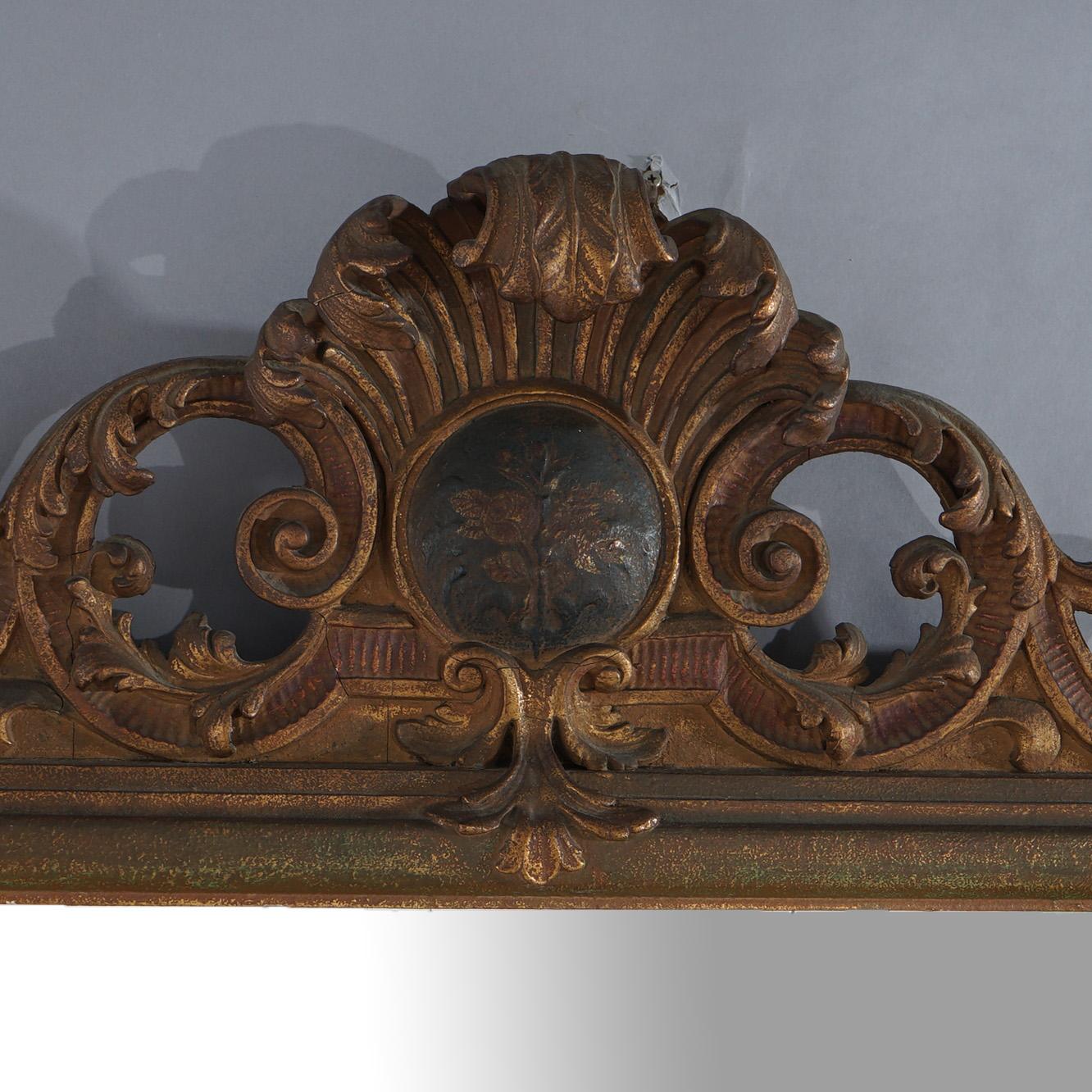 20th Century Antique Oversized French Louis XVI Giltwood Mirror C1920 For Sale
