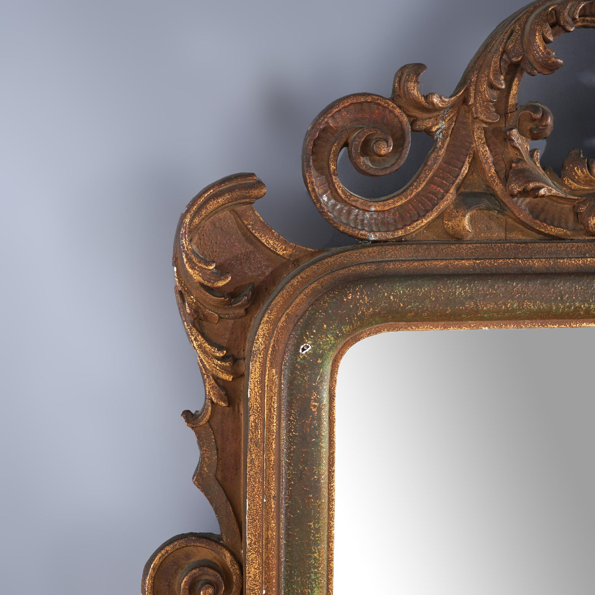 Antique Oversized French Louis XVI Giltwood Mirror C1920 For Sale 1
