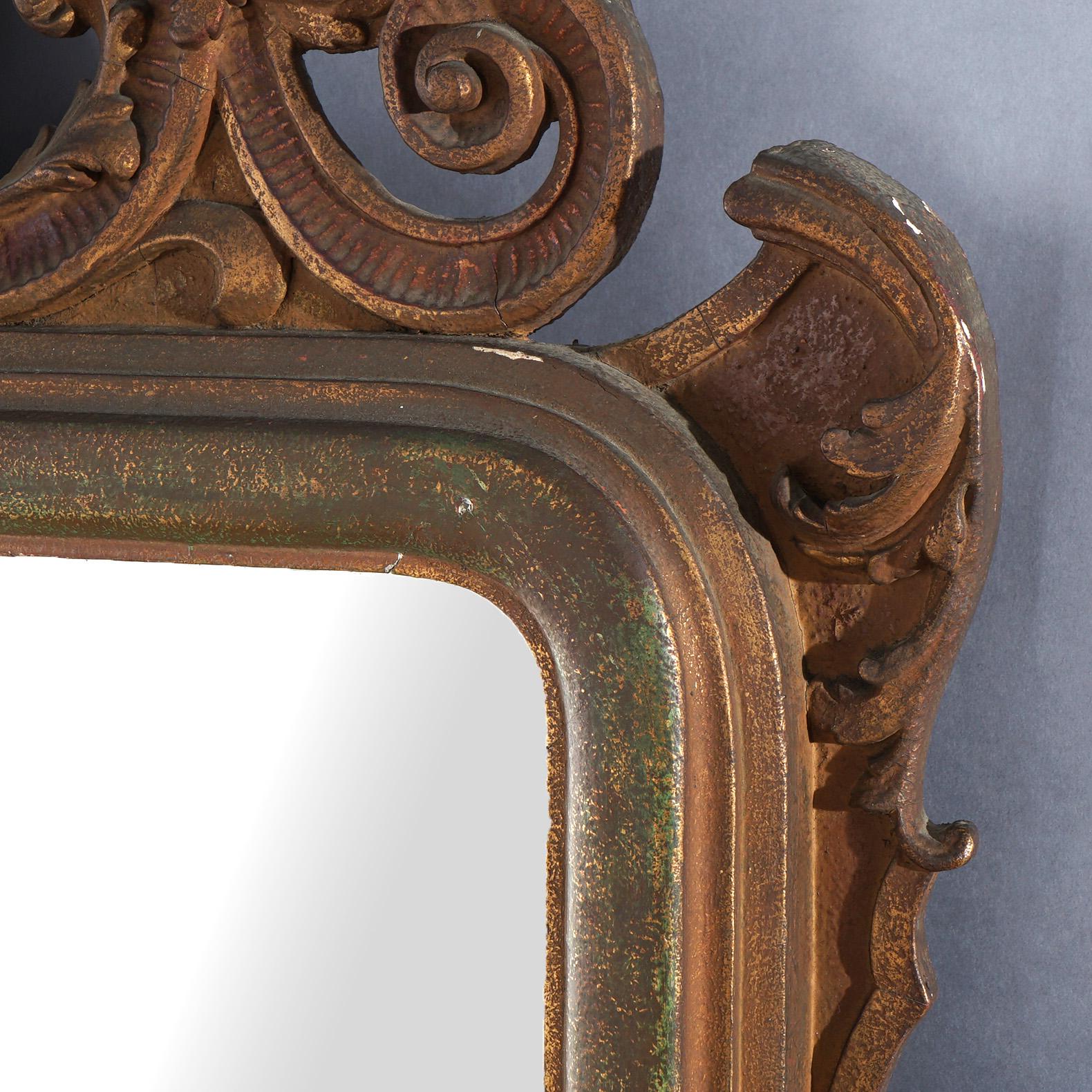 Antique Oversized French Louis XVI Giltwood Mirror C1920 For Sale 2