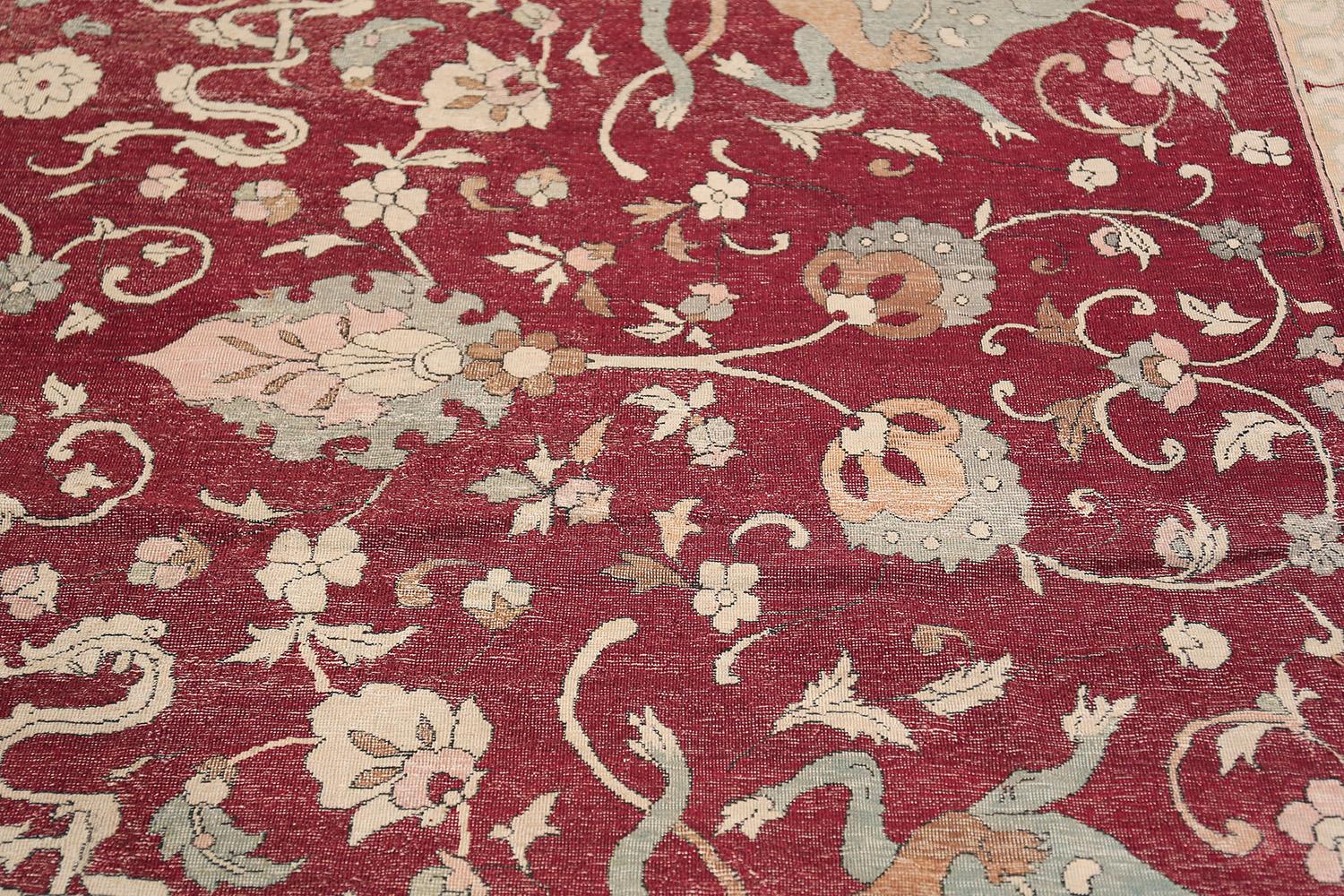 Antique Hunting Scene Turkish Hereke Rug. 17' 2