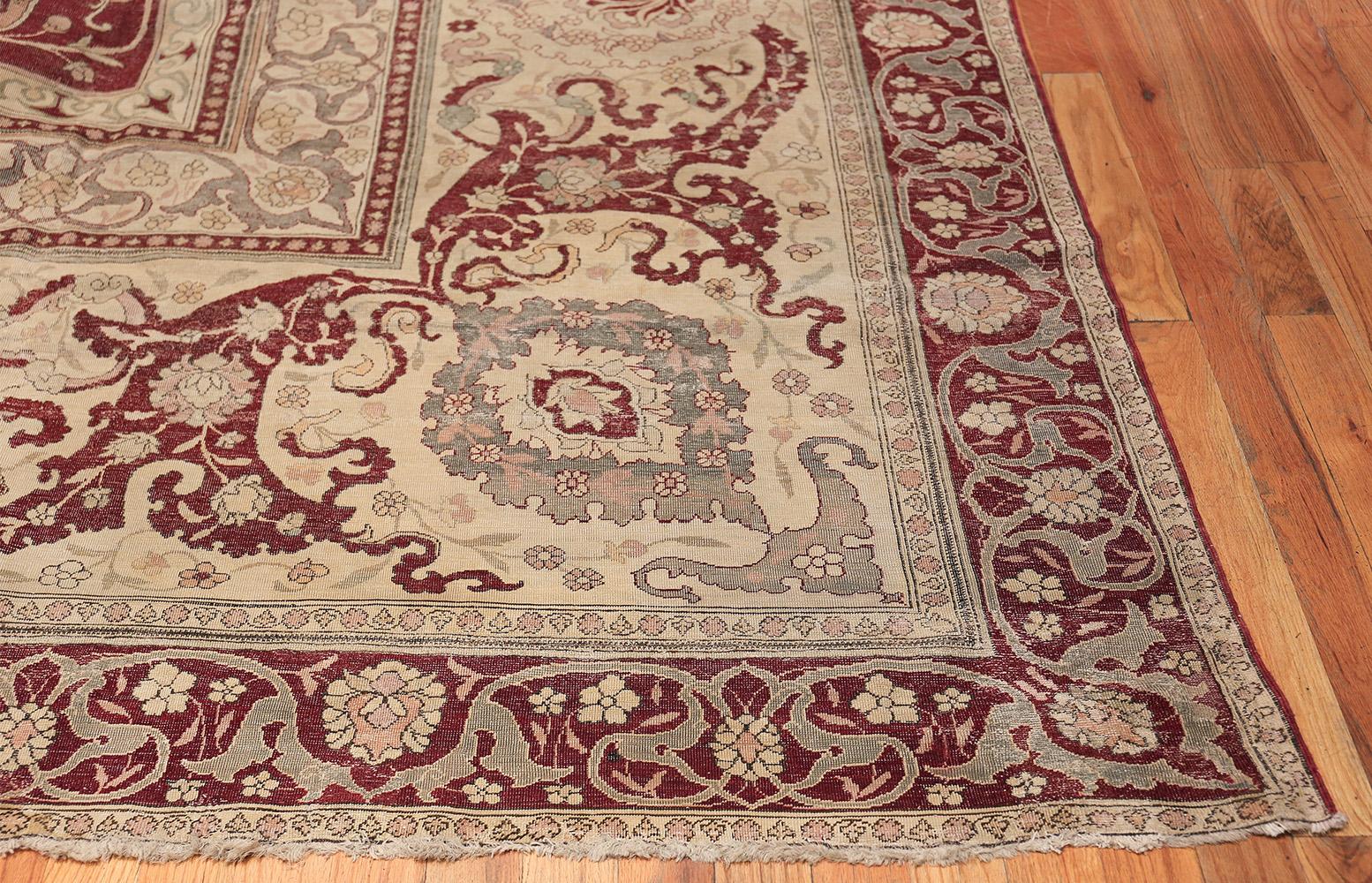 Antique Hunting Scene Turkish Hereke Rug. 17' 2