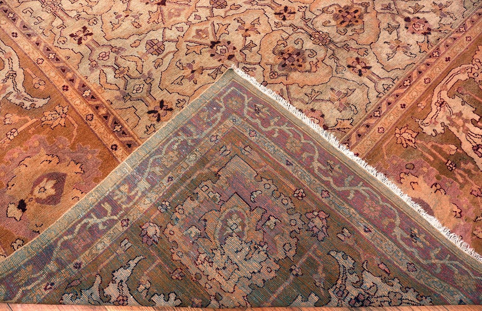 A gorgeous antique oversized Indian Amritsar rug with beautiful floral patterns, Country of Origin / Rug Type: Indian Rugs, Circa date: 1900. Size: 12 ft 10 in x 22 ft 6 in (3.91 m x 6.86 m)

