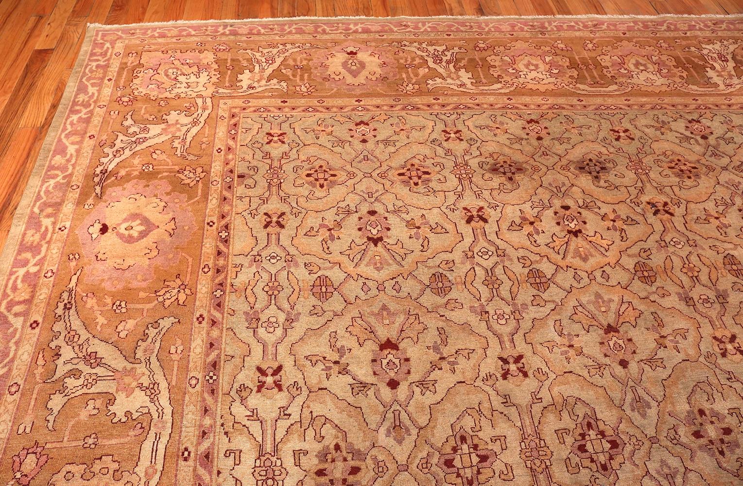 Hand-Knotted Antique Indian Amritsar Rug. Size: 12 ft 10 in x 22 ft 6 in For Sale