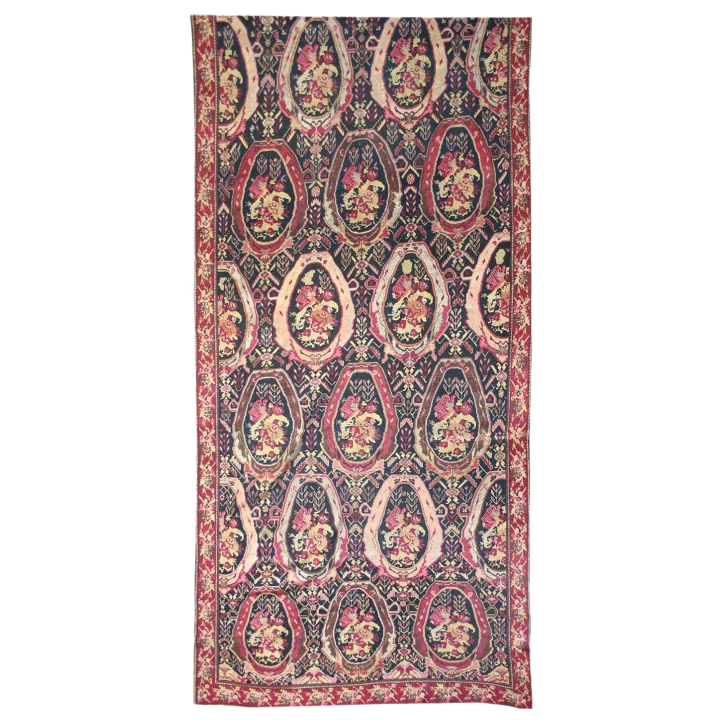 Tapis antique surdimensionné en Karabagh, fin du 19ème siècle