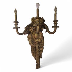 Antique Oversized Neoclassical Style Wall Sconces - Pair