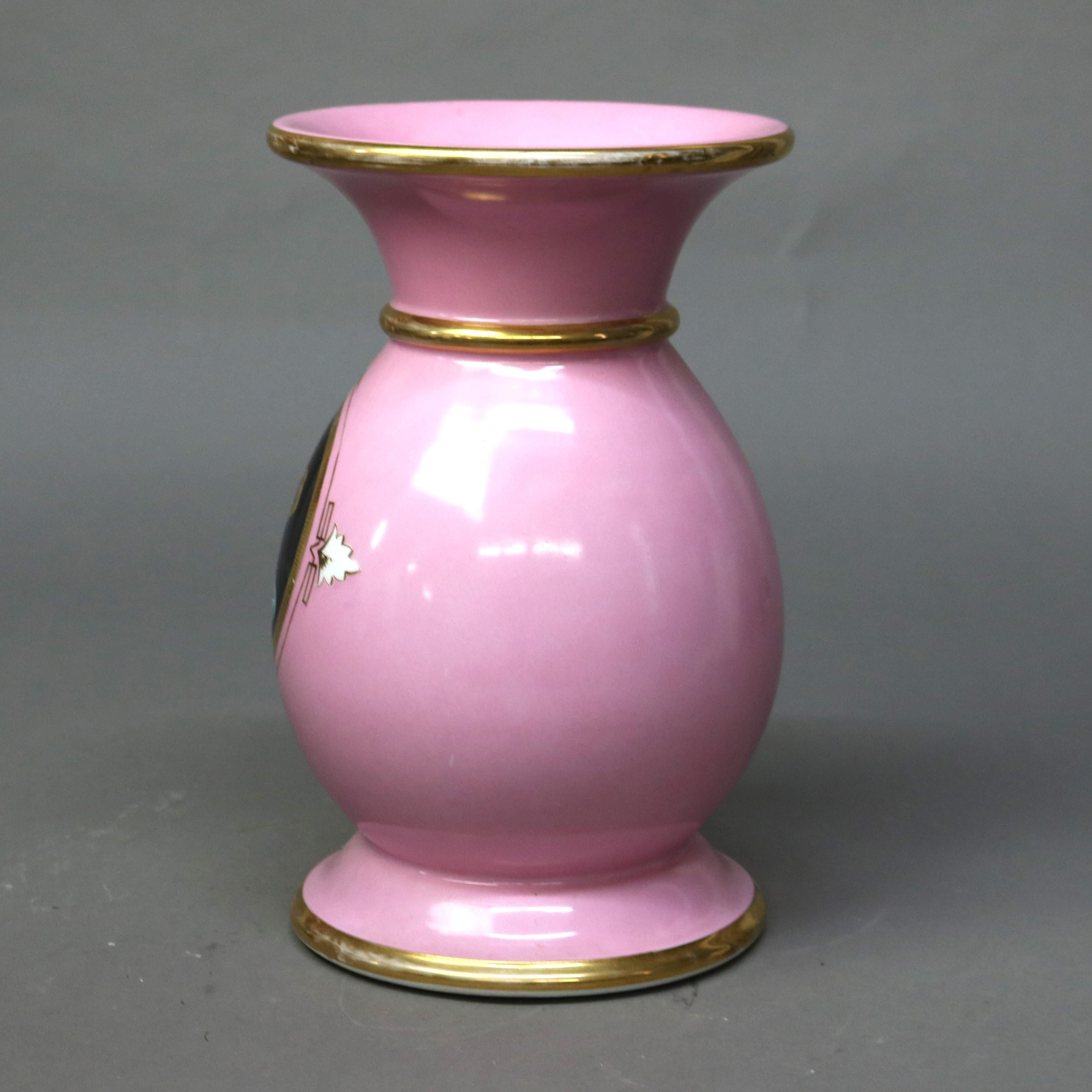 Antiguo jarrón de porcelana Old Paris de gran tamaño con retrato de mujer clásica C1850 Europeo en venta