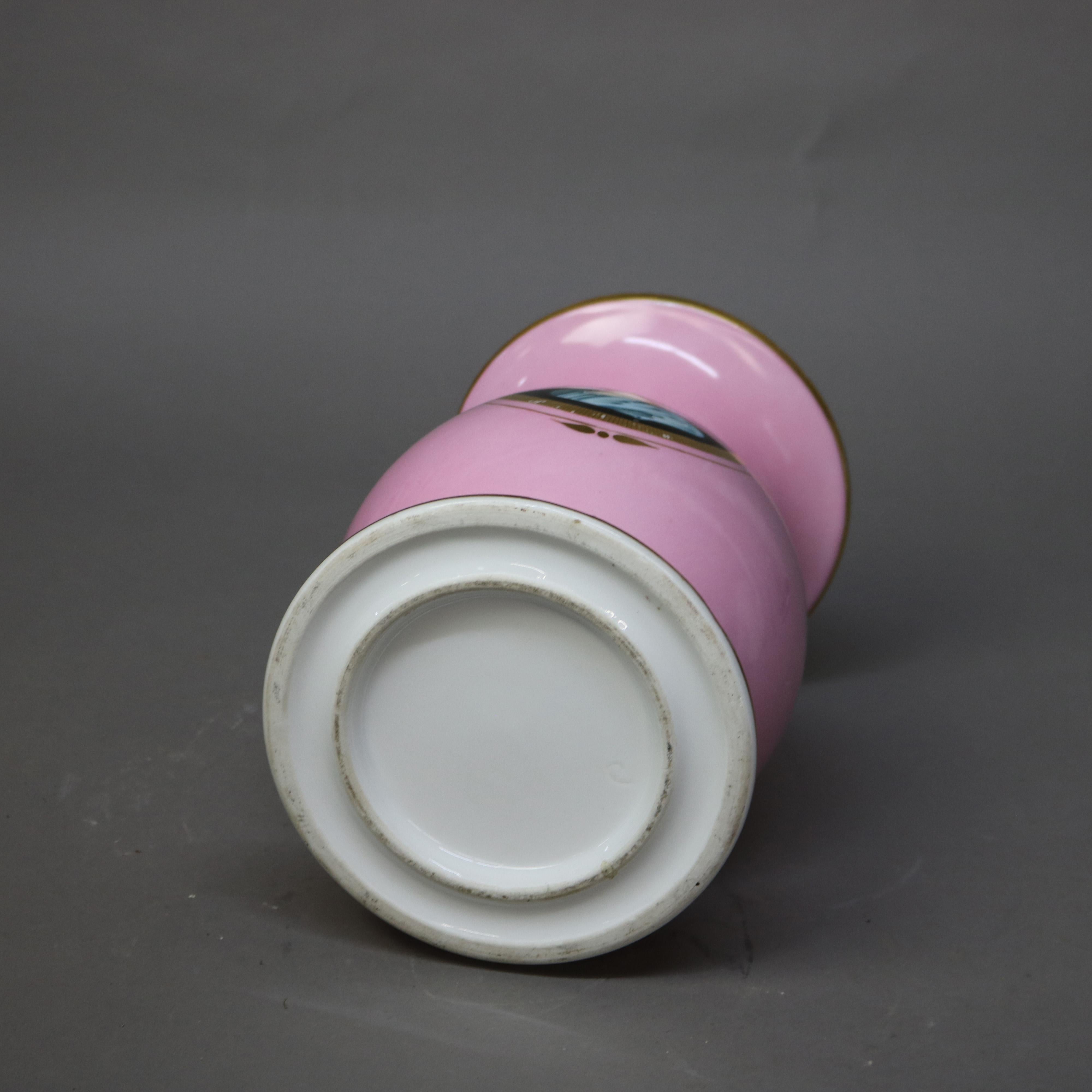 Antiguo jarrón de porcelana Old Paris de gran tamaño con retrato de mujer clásica C1850 siglo XIX en venta
