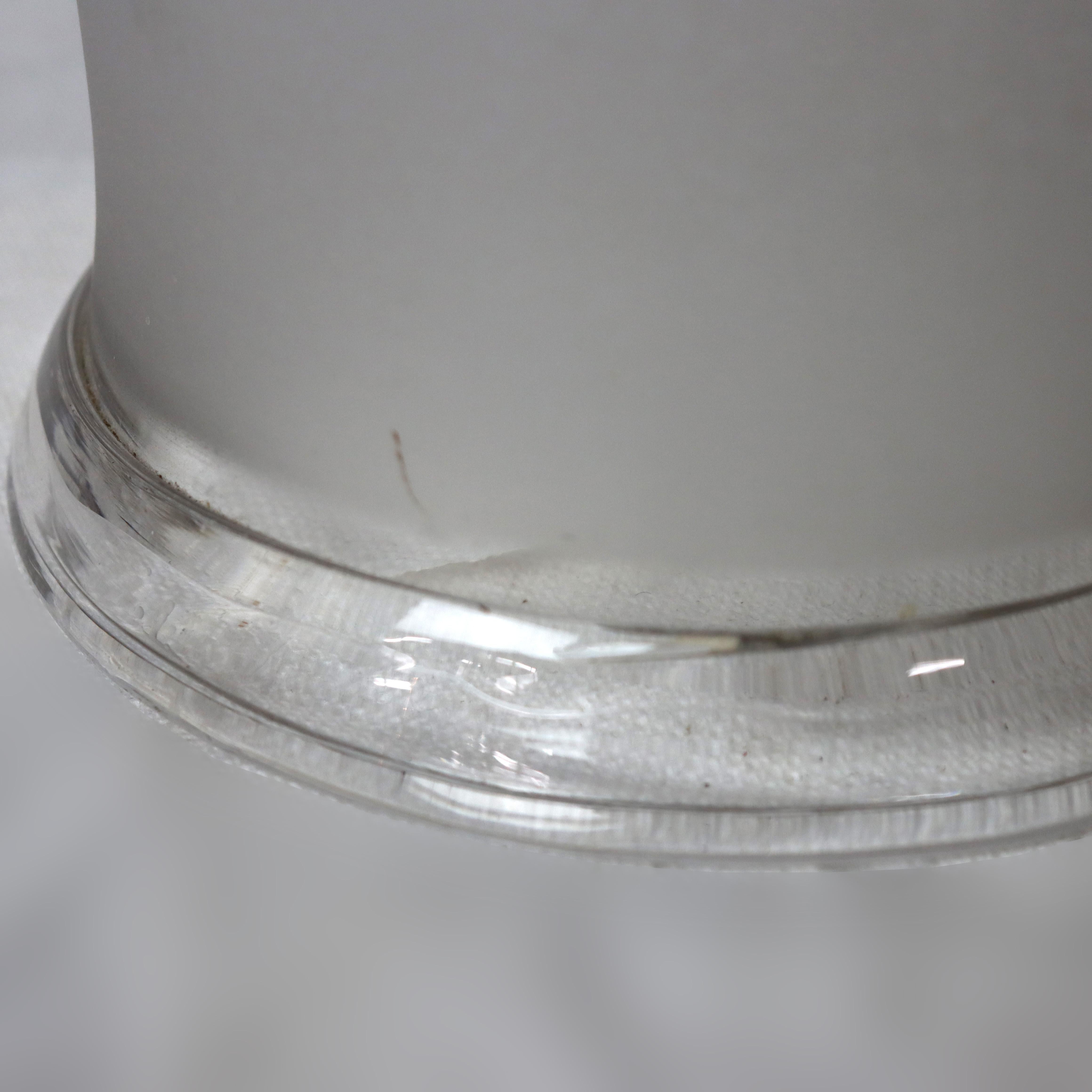 Antique Oversized Opalescent Cut Glass Hurricane Lamp Shade For Sale 7