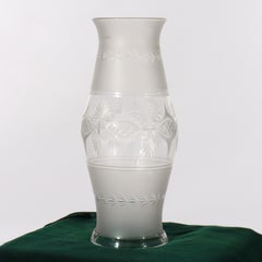 Antique Oversized Opalescent Cut Glass Hurricane Lamp Shade