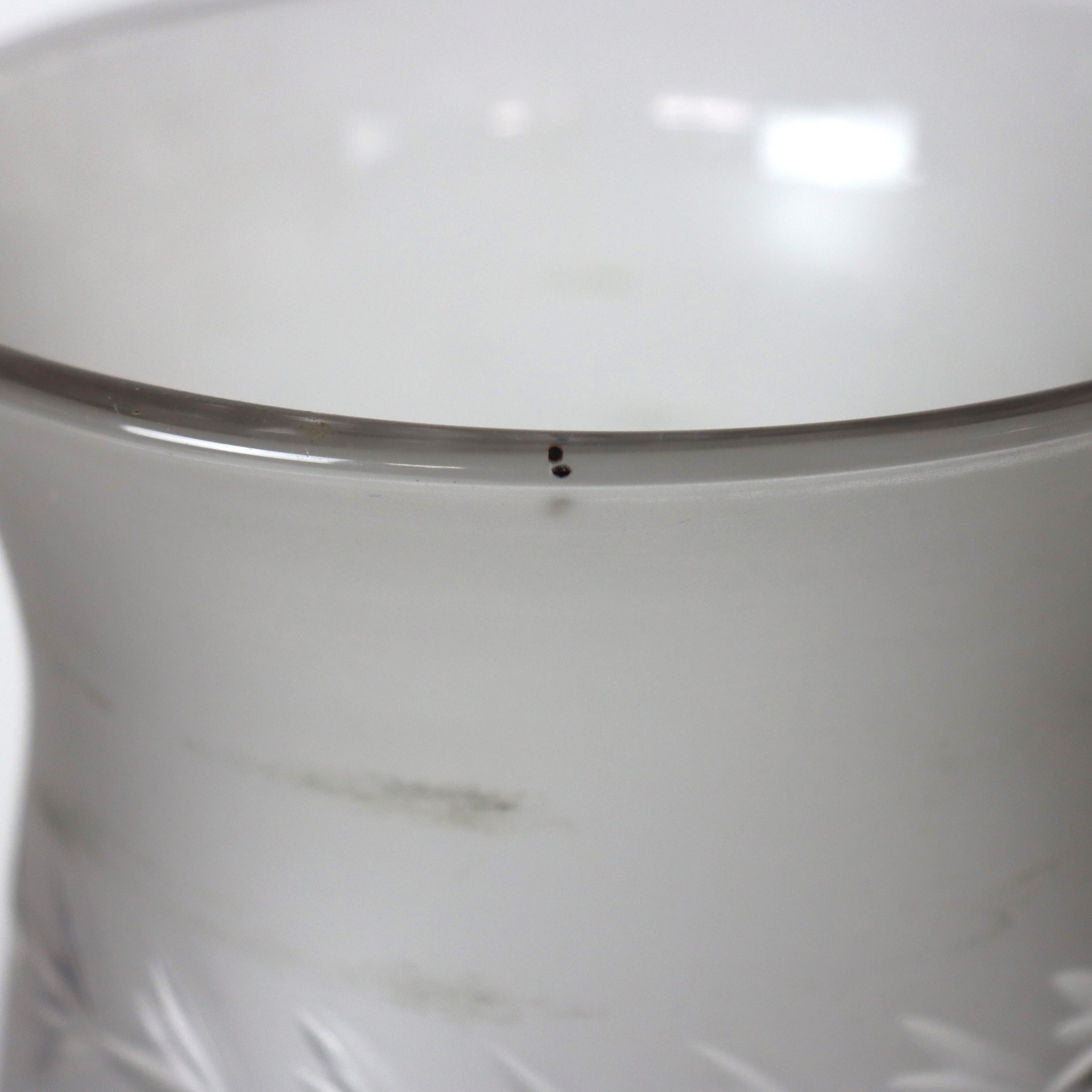 Antique Oversized Opalescent Cut Glass Hurricane Lamp Shade For Sale 5
