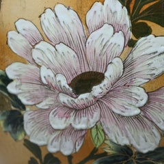 Oversized Oriental Floral Decorated Porcelain Footed Floor Vase, circa 1900