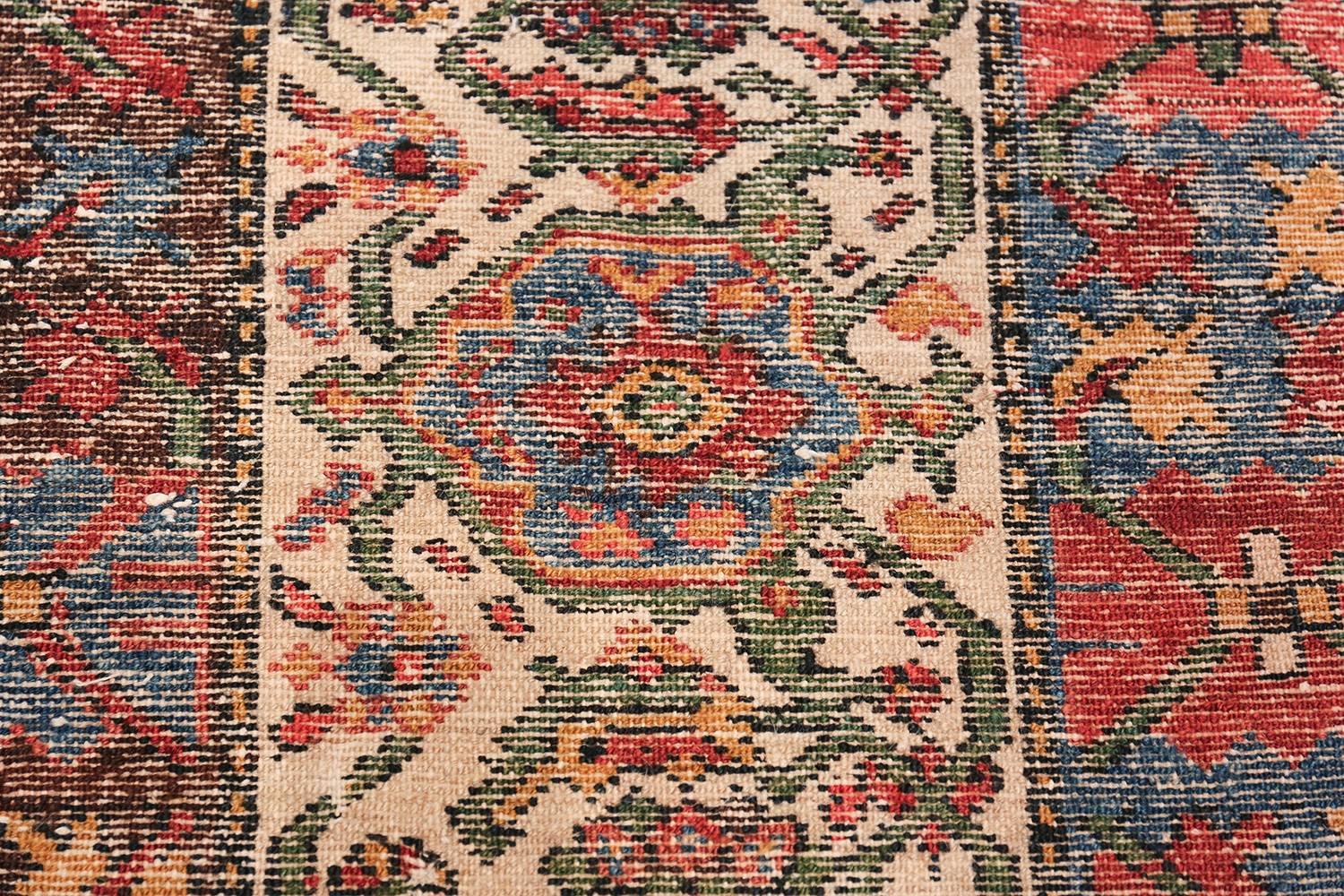 Persiano Tappeto blu sovradimensionato antico tribale persiano Malayer Geometrico Abrash 14'6
