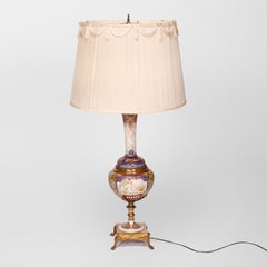 Antique Oversized Royal Vienna Porcelain Lamp with Classical Scenes & Putti 1880