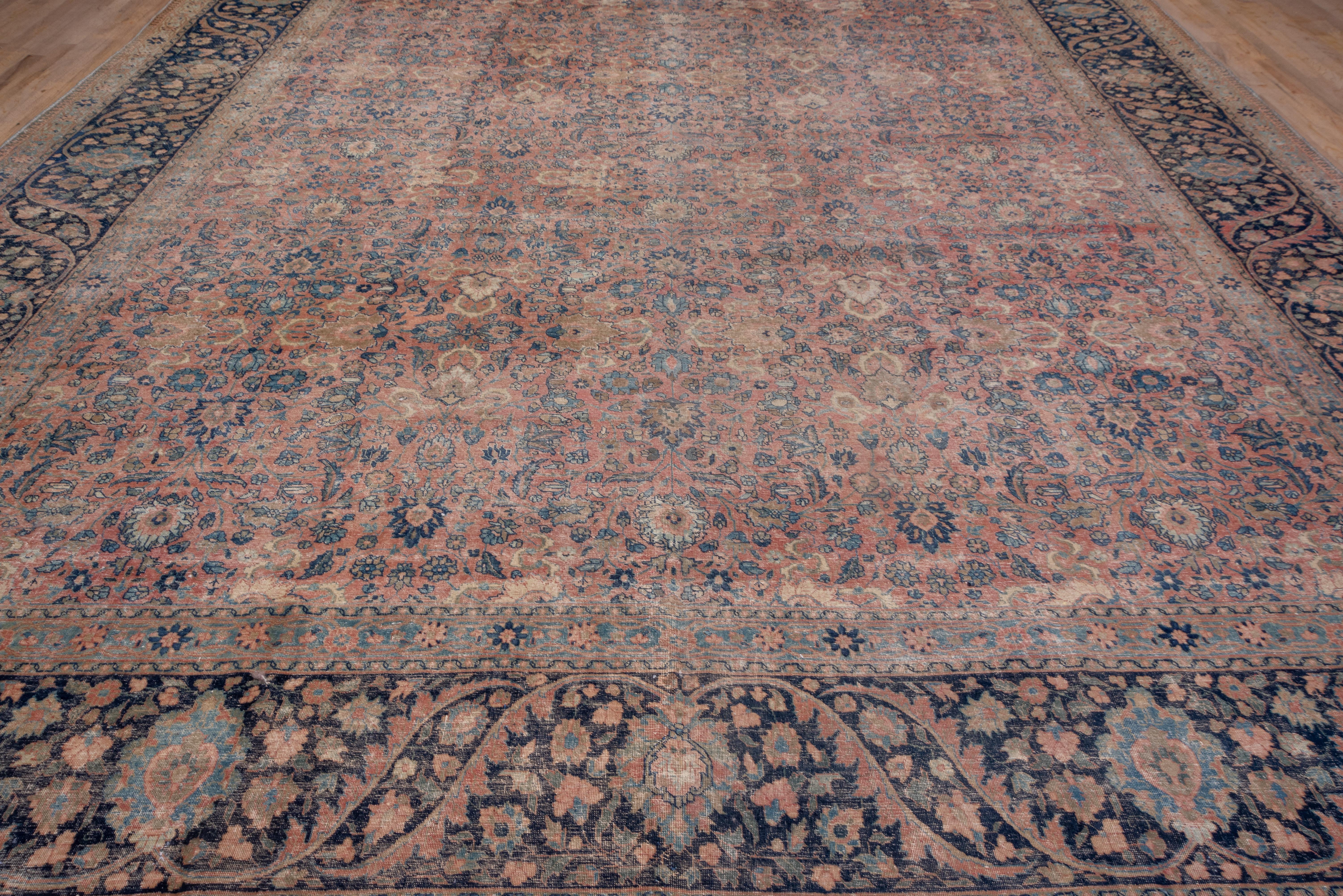 Persian Antique Oversized Tabriz Carpet, Pink Field For Sale
