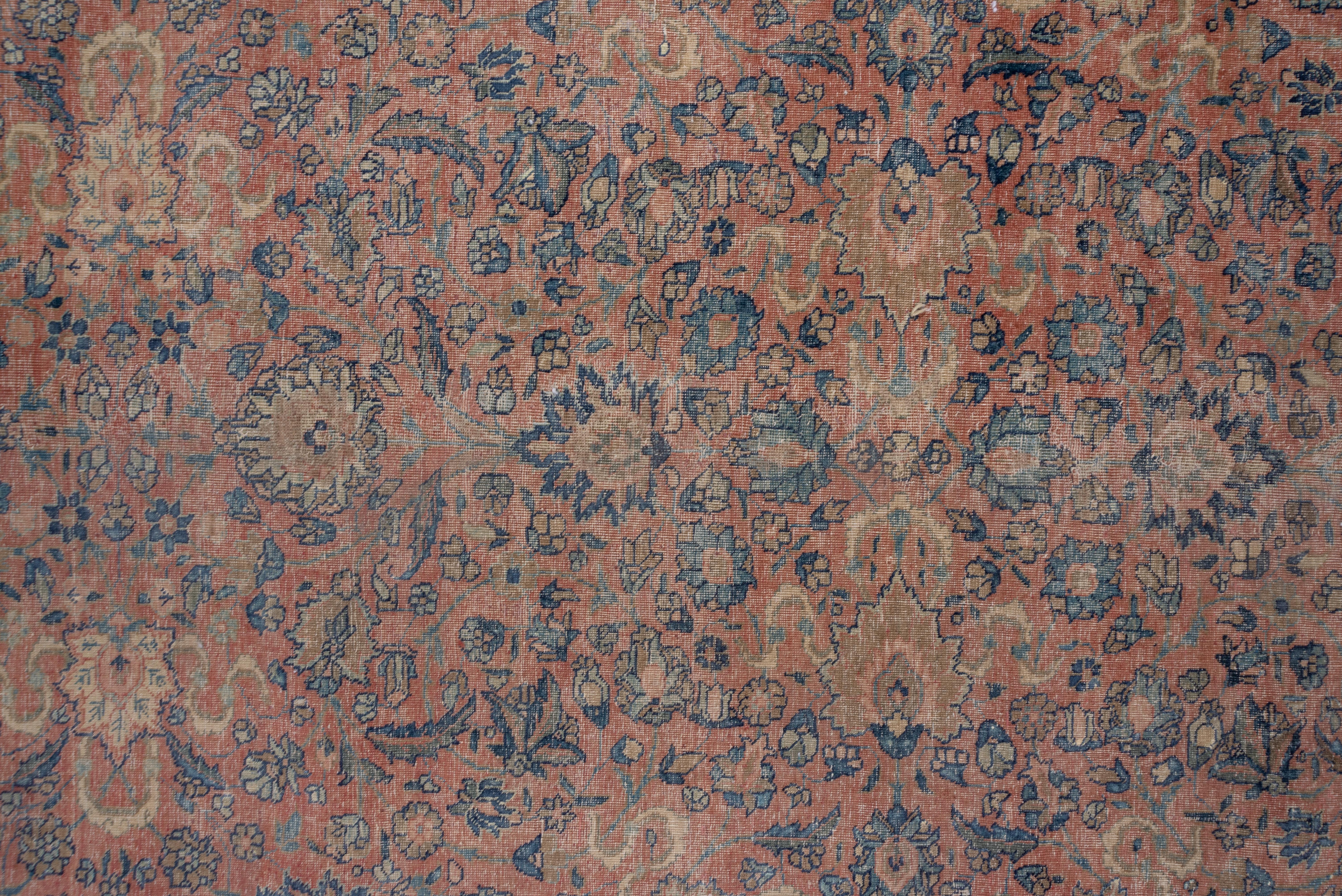 Hand-Knotted Antique Oversized Tabriz Carpet, Pink Field For Sale