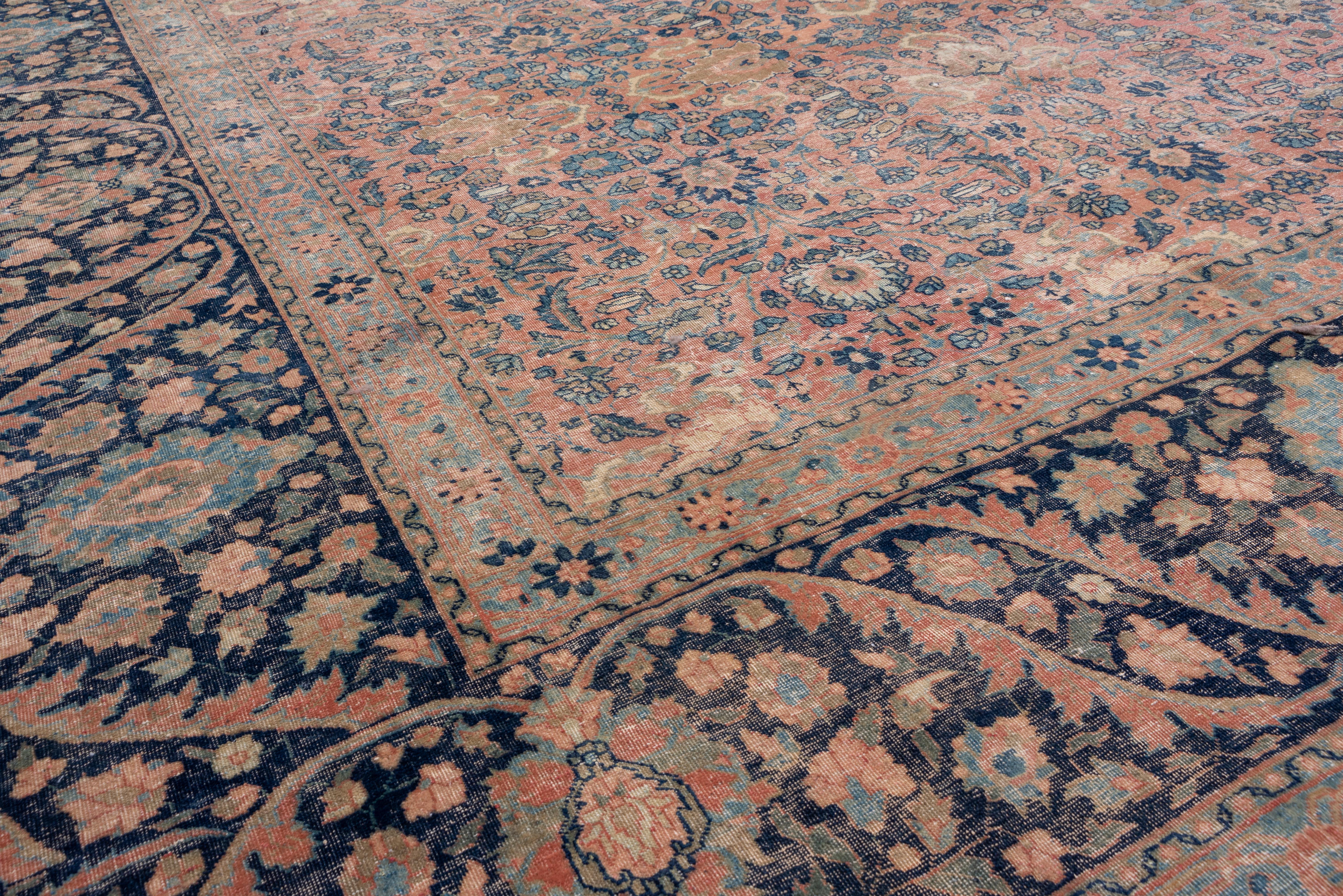 Antique Oversized Tabriz Carpet, Pink Field For Sale 1