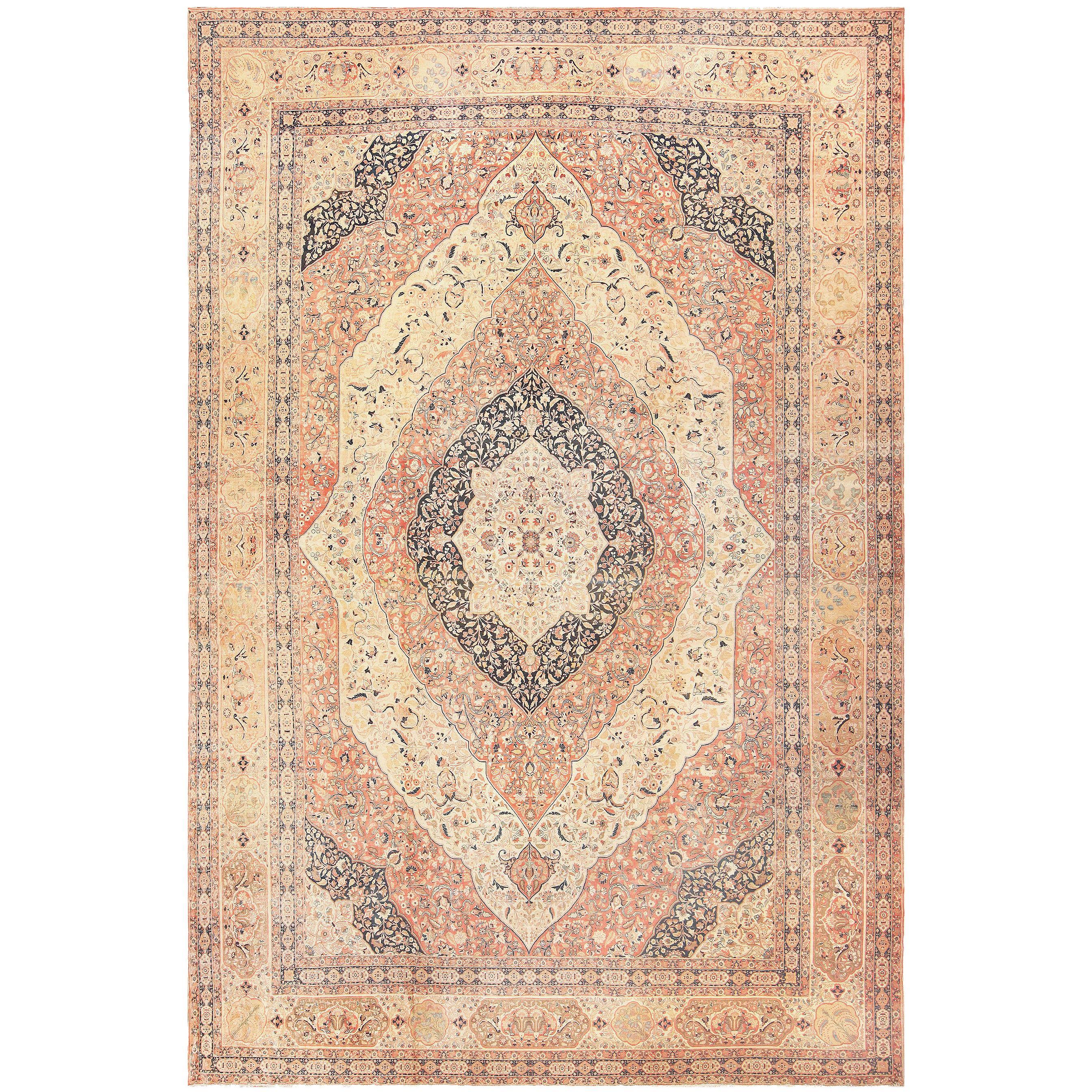 Antique Tabriz Persian Carpet by Haji Jalili. 16 ft x 25 ft 4 in