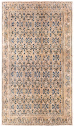 Antique Oversized Tan Rug - c. 1650 (Size Adjusted) Spanish Cuenca