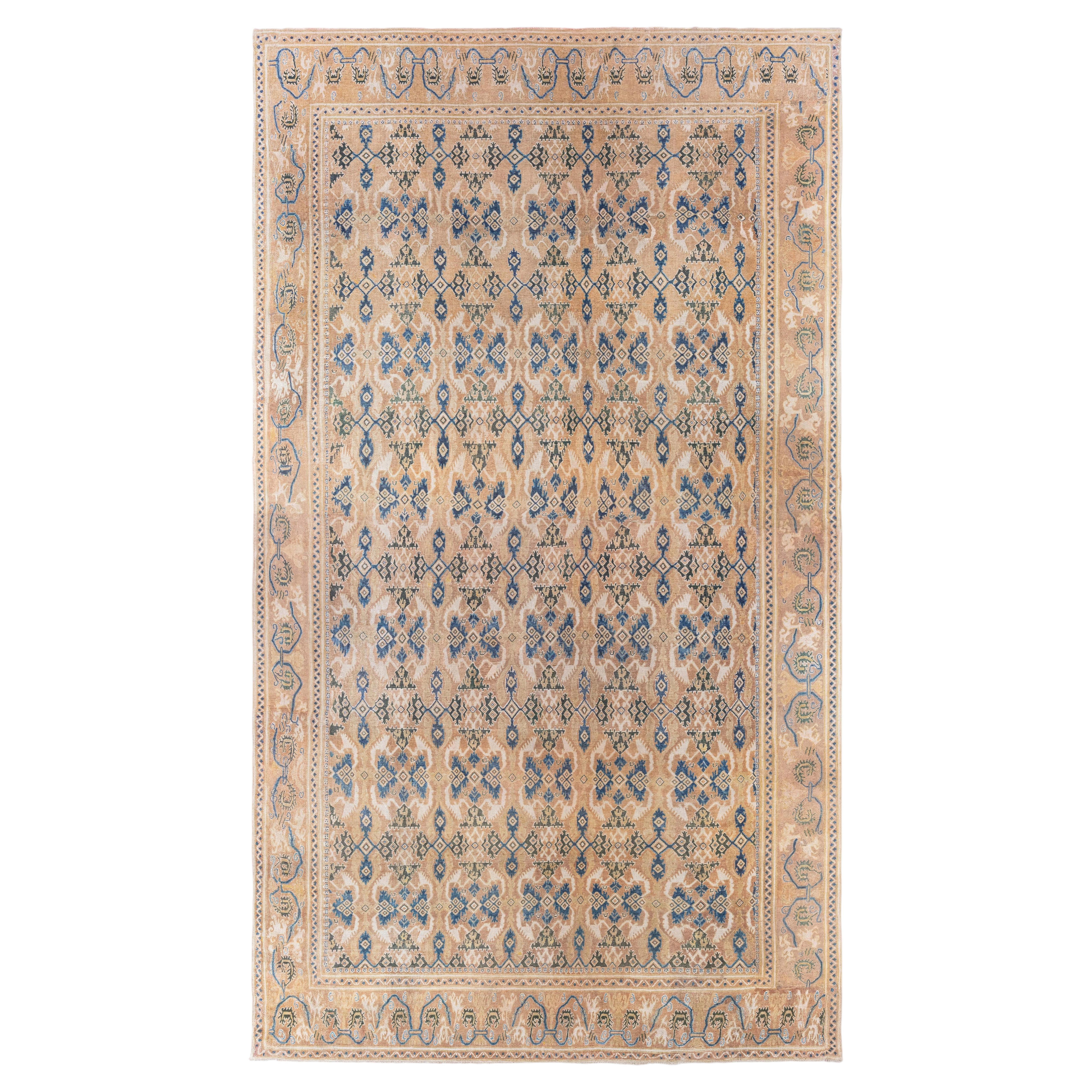 Tapis antique surdimensionné de couleur beige - vers 1650 (dimensions adaptées) - Cuenca, Espagne