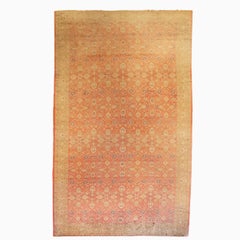 Antique Oversized Turkish Hereke Rug with Floral Palmette Design - Rug & Kilim