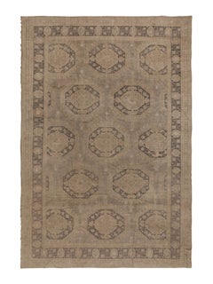 Antique Oversized Turkish Oushak Rug in Brown with Medallions - Rug & Kilim