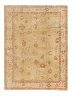 Antique Oversized Turkish Oushak Rug with Soft Geometric Florals - Rug & Kilim