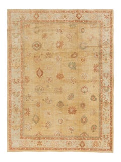 Antique Oversized Turkish Oushak Rug with Soft Geometric Florals - Rug & Kilim