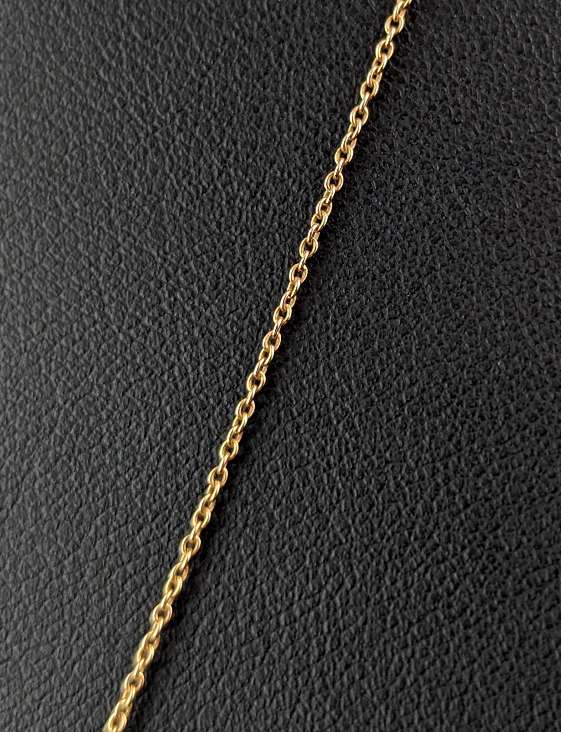 Antike Halskette mit Eule und Halbmond-Anhänger, 15k Gold und Platin, Rubin im Angebot 6