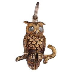 Breloque hibou antique en or 14k