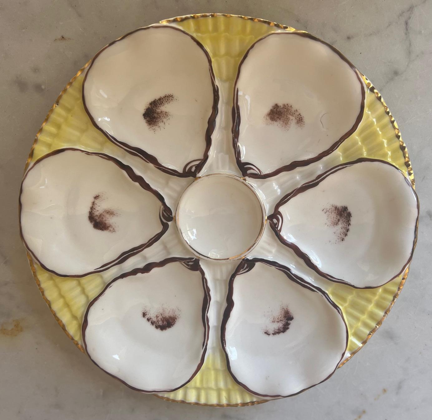 Hand-Painted Antique Oyster Plate by Carl Tielsch For Sale