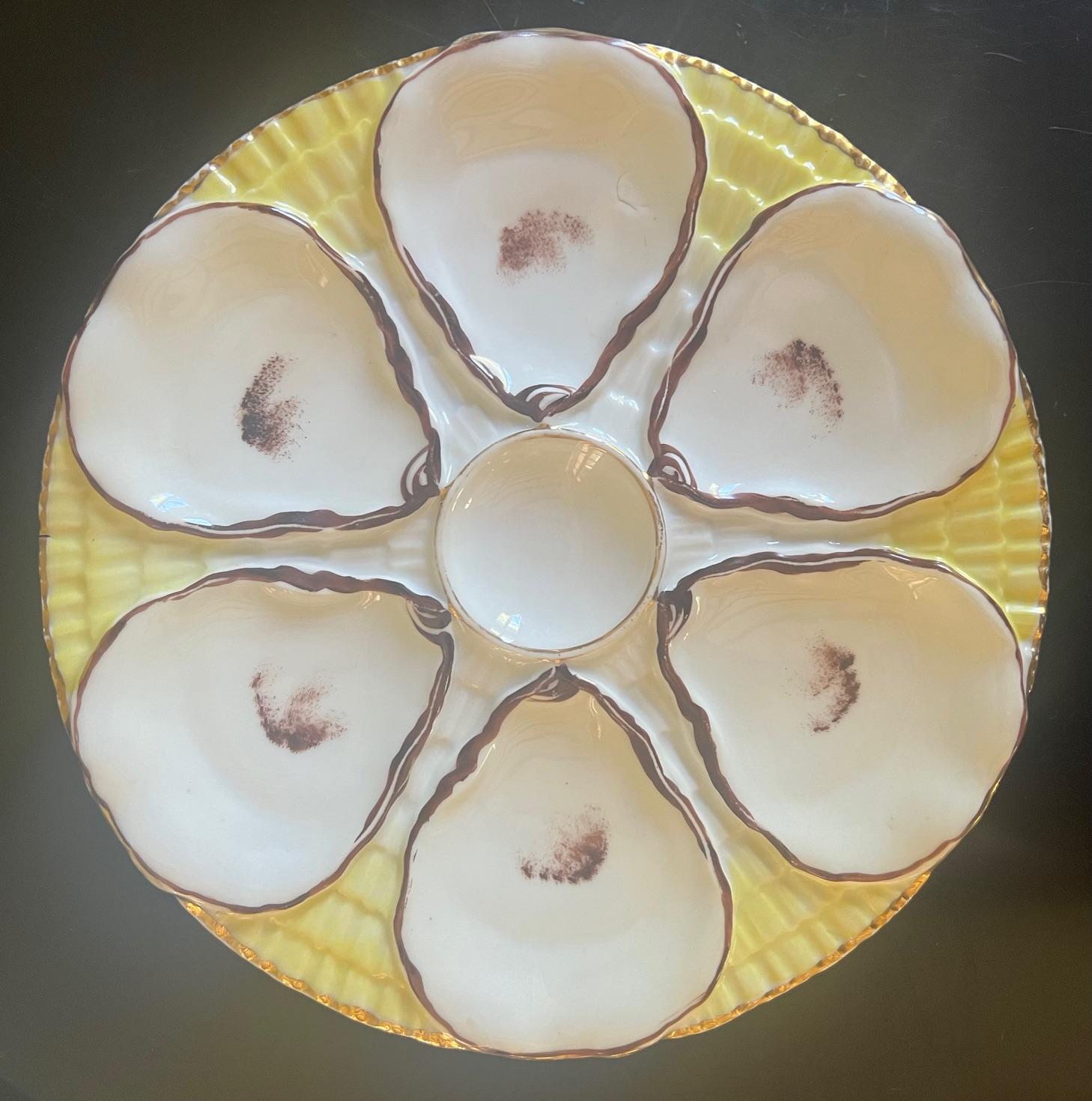 Antique Oyster Plate by Carl Tielsch In Good Condition In Ross, CA