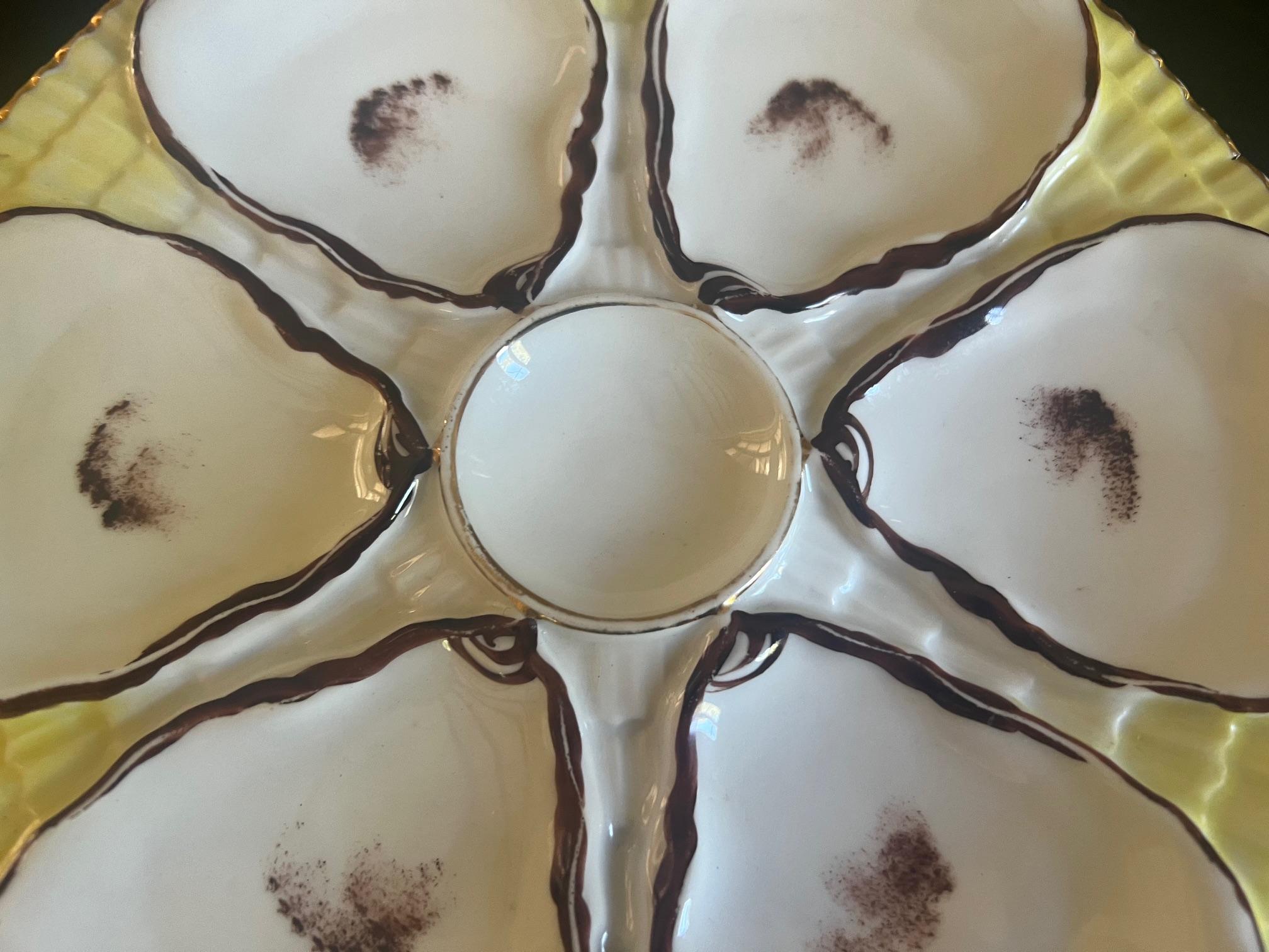 Ceramic Antique Oyster Plate by Carl Tielsch