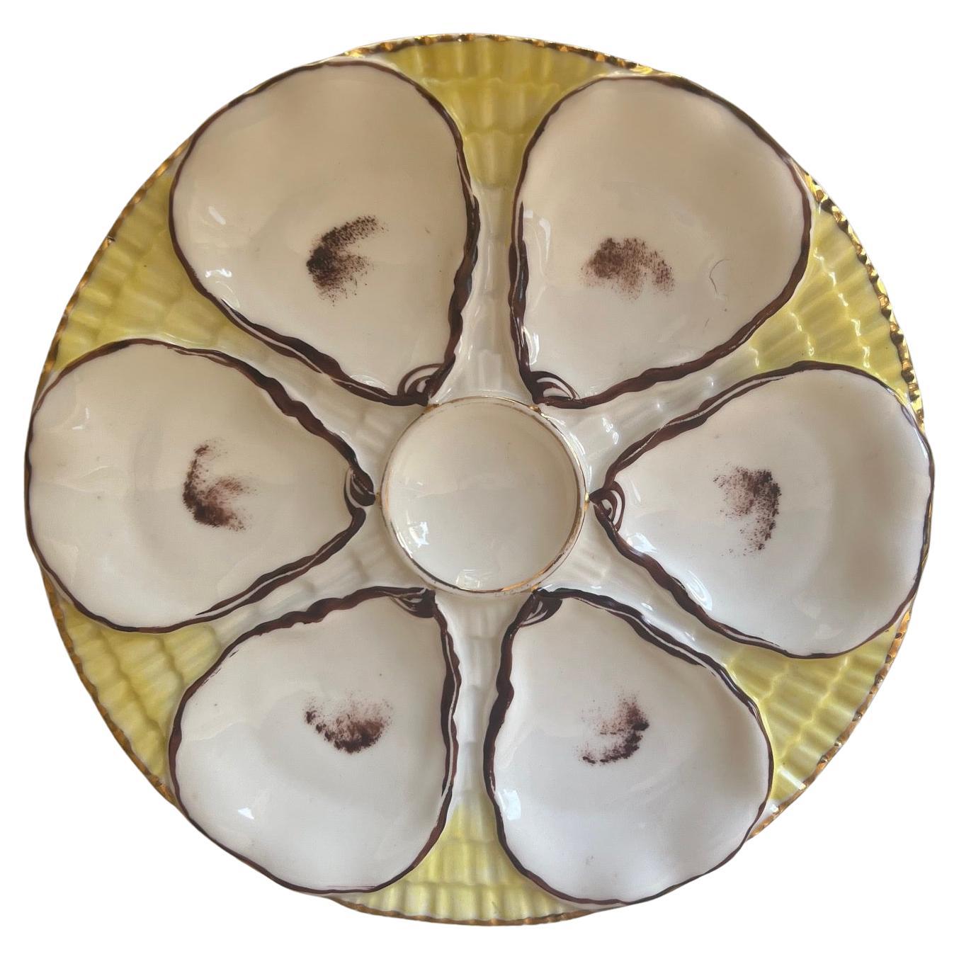 Antique Oyster Plate by Carl Tielsch For Sale