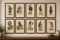 Antique Pacific Islanders & Polynesian Costume Prints, Set of 10, c.1852, view 2