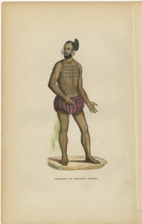 Antique Pacific Islanders & Polynesian Costume Prints, Set of 10, c.1852, view 6